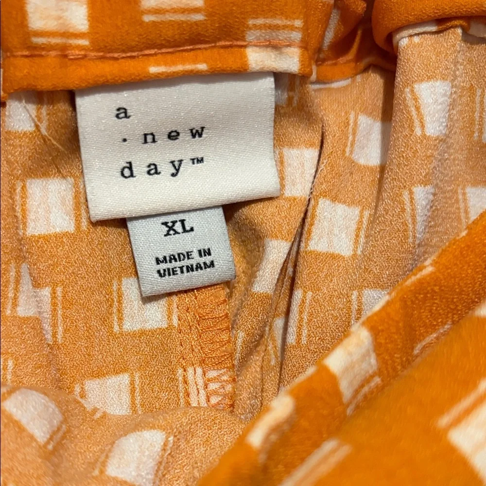 a new day Orange Gingham Tie-Waist High-Waist Women’s Shorts